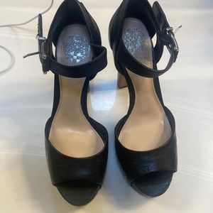 Leather wooden heel Vince Camuto 4inch heel size 7